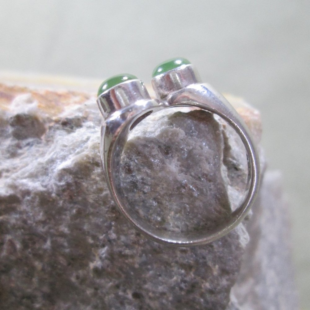 Sterling Silver Jade Ring TWIN SUN Studio Design - Picture 8 of 8